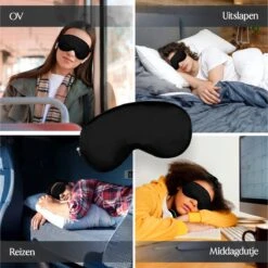 SIMIA™ Premium Zijden Slaapmasker - 100% Verduisterend Oogmasker - Zwart -Voyago Winkel 1200x1198 53