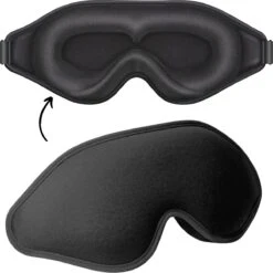 YUBBI Satijnen 3D Slaapmasker - Oogmasker - Verduisterend - Reismasker - Ergonomisch - Zwart