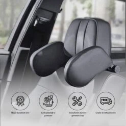 Proud Essentials - Hoofdsteun Auto - Neksteun - Hoofdkussen - Kinderen En Volwassenen -Verstelbaar - Zwart -Voyago Winkel 1200x1198 70