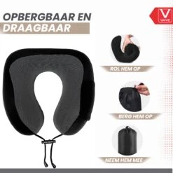 VAIVE 4-delige Nekkussen Set - Reiskussen Vliegtuig & Auto - Travel Pillow - Slaapmasker En Oordopjes -Voyago Winkel 1200x1199 40