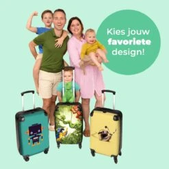 NoBoringSuitcases.com® Koffer - Jungle - Dieren - Groen - Kinderen - Past Binnen 55x40x20 Cm En 55x35x25 Cm - Handbagage - Trolley - Fotokoffer - Cabin Size - Print -Voyago Winkel 1200x1200 1010