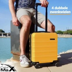 CabinMax Handbagage Koffer - Trolley 30L - Harde Reiskoffer - 45x36x20cm - Lichtgewicht - Groot Capaciteit - Geel -Voyago Winkel 1200x1200 1082