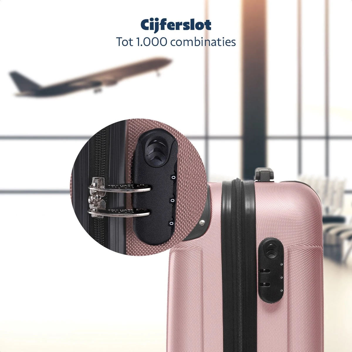 TRVLMORE Koffer - Handbagage - 54x36x20cm - 38L - Roségoud 6 TRVLMORE Koffer - Handbagage - 54x36x20cm - 38L - Roségoud - Afbeelding 4