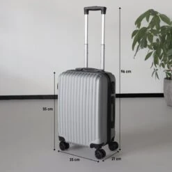 Handbagage Koffer 55cm Zilver 4 Wielen Trolley Met Pin Slot -Voyago Winkel 1200x1200 1165
