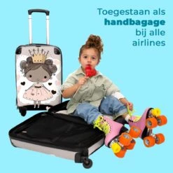 NoBoringSuitcases.com® Kinderkoffer - Trolley Op Wieltjes - Prinses - Hartjes - Kroon - Roze - Meisjes - Koffer Meisje - Past Binnen 55x40x20 Cm En 55x35x25 Cm - Reiskoffer - Fotokoffer -Voyago Winkel 1200x1200 1286