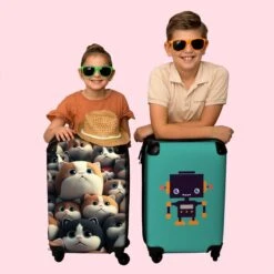 NoBoringSuitcases.com® Koffer - Handbagagekoffer - Kat - Dieren - Poes - Patronen - Trolley Op Wieltjes - Past Binnen 55x40x20 Cm En 55x35x25 Cm - Reiskoffers -Voyago Winkel 1200x1200 1321