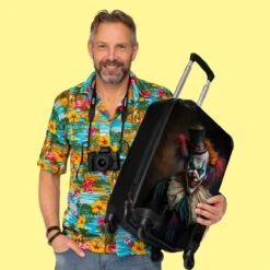 NoBoringSuitcases.com® Trolley - Reiskoffers - Clown - Hoed - Kraag - Portret - Horror - Trolley Op Wieltjes - Past Binnen 55x40x20 Cm En 55x35x25 Cm - Koffertje - Handbagagekoffer -Voyago Winkel 1200x1200 1362