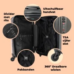 NoBoringSuitcases.com® Kinderkoffer - Handbagage Kinderen - Kitten - Skateboard - Roze - Meisjes - Kinderen - Trollet Op Wieltjes - Past Binnen 55x40x20 Cm En 55x35x25 Cm - Koffer Meisje -Voyago Winkel 1200x1200 1487