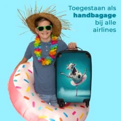 NoBoringSuitcases.com® Koffer - Koe - Ballet - Rok - Portret - Dieren - Trolley Op Wieltjes - Handbagagekoffer - Past Binnen 55x40x20 Cm En 55x35x25 Cm - Reiskoffer -Voyago Winkel 1200x1200 1507