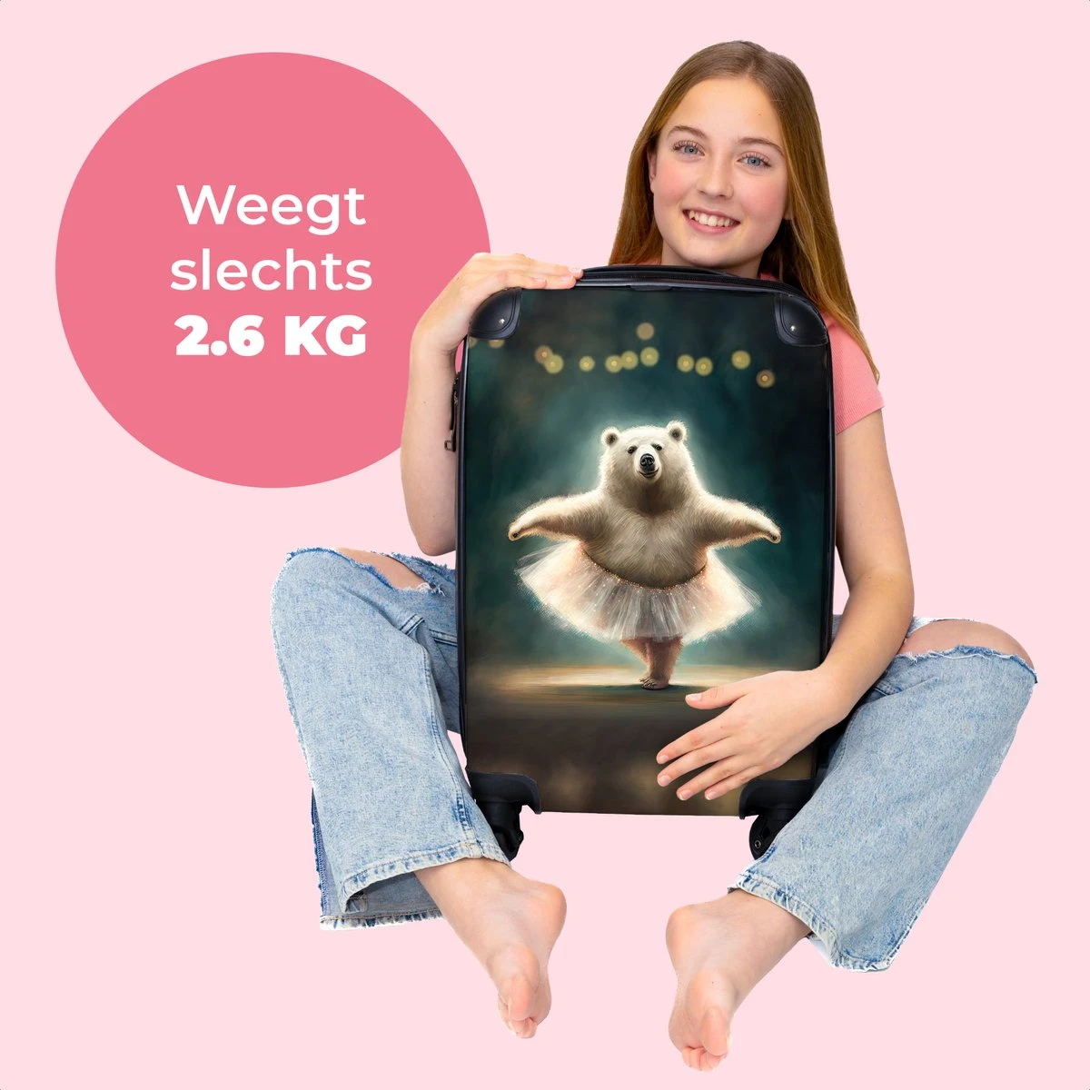 NoBoringSuitcases.com® Koffer - Beer - Rok - Ballet - Licht - Portret - Trolley Op Wieltjes - Reiskoffer - Past Binnen 55x40x20 Cm En 55x35x25 Cm - Handbagagekoffer - Fotokoffer 4 NoBoringSuitcases.com® Koffer - Beer - Rok - Ballet - Licht - Portret - Trolley Op Wieltjes - Reiskoffer - Past Binnen 55x40x20 Cm En 55x35x25 Cm - Handbagagekoffer - Fotokoffer - Afbeelding 2