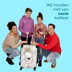 NoBoringSuitcases.com® Koffer Groot - Prinses - Bloemen - Kroon - Meisje - Sterren - Trolley Koffer Met TSA-slot - Met Wielen - 90 Liter - Reiskoffer - 66 Cm -Voyago Winkel 1200x1200 1570