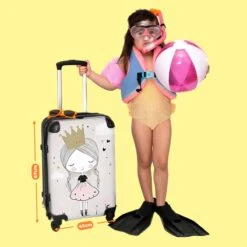 NoBoringSuitcases.com® Koffer Groot - Prinses - Bloemen - Kroon - Meisje - Sterren - Trolley Koffer Met TSA-slot - Met Wielen - 90 Liter - Reiskoffer - 66 Cm -Voyago Winkel 1200x1200 1571