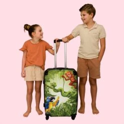 NoBoringSuitcases.com® Koffer Groot - Jungle - Dieren - Groen - Kinderen - Trolley Koffer Met TSA-slot - Met Wielen - 90 Liter - Reiskoffer - 66 Cm -Voyago Winkel 1200x1200 1611