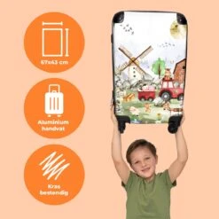 NoBoringSuitcases.com® Koffer Groot - Boerderij - Dieren - Trekker - Jongens - Trolley Koffer Met TSA-slot - Met Wielen - 90 Liter - Reiskoffer - 66 Cm -Voyago Winkel 1200x1200 1682