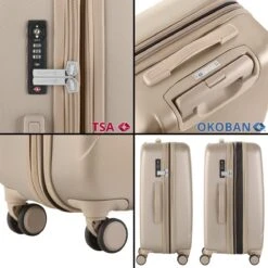 CarryOn Skyhopper Reiskoffer – 68.5cm TSA Trolley Met Expander En OKOBAN - Champagne -Voyago Winkel 1200x1200 1716
