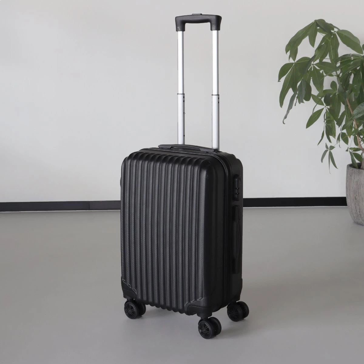 Handbagage Koffer 55cm Zwart 4 Wielen Trolley Met Pin Slot 3 Handbagage Koffer 55cm Zwart 4 Wielen Trolley Met Pin Slot