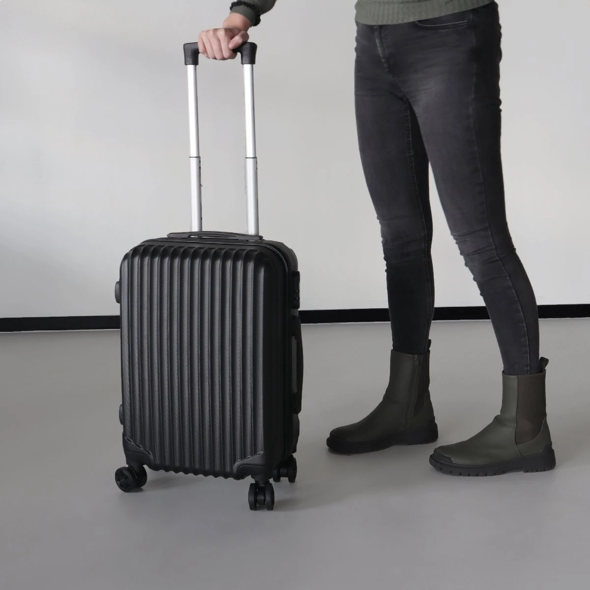 Handbagage Koffer 55cm Zwart 4 Wielen Trolley Met Pin Slot 7 Handbagage Koffer 55cm Zwart 4 Wielen Trolley Met Pin Slot - Afbeelding 5