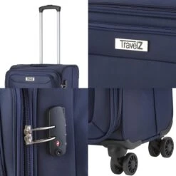 Travelz Softspinner TSA Reiskoffer 77cm - Zachte Reiskoffer Met Expander 104 + 16 Ltr - Blauw -Voyago Winkel 1200x1200 1770