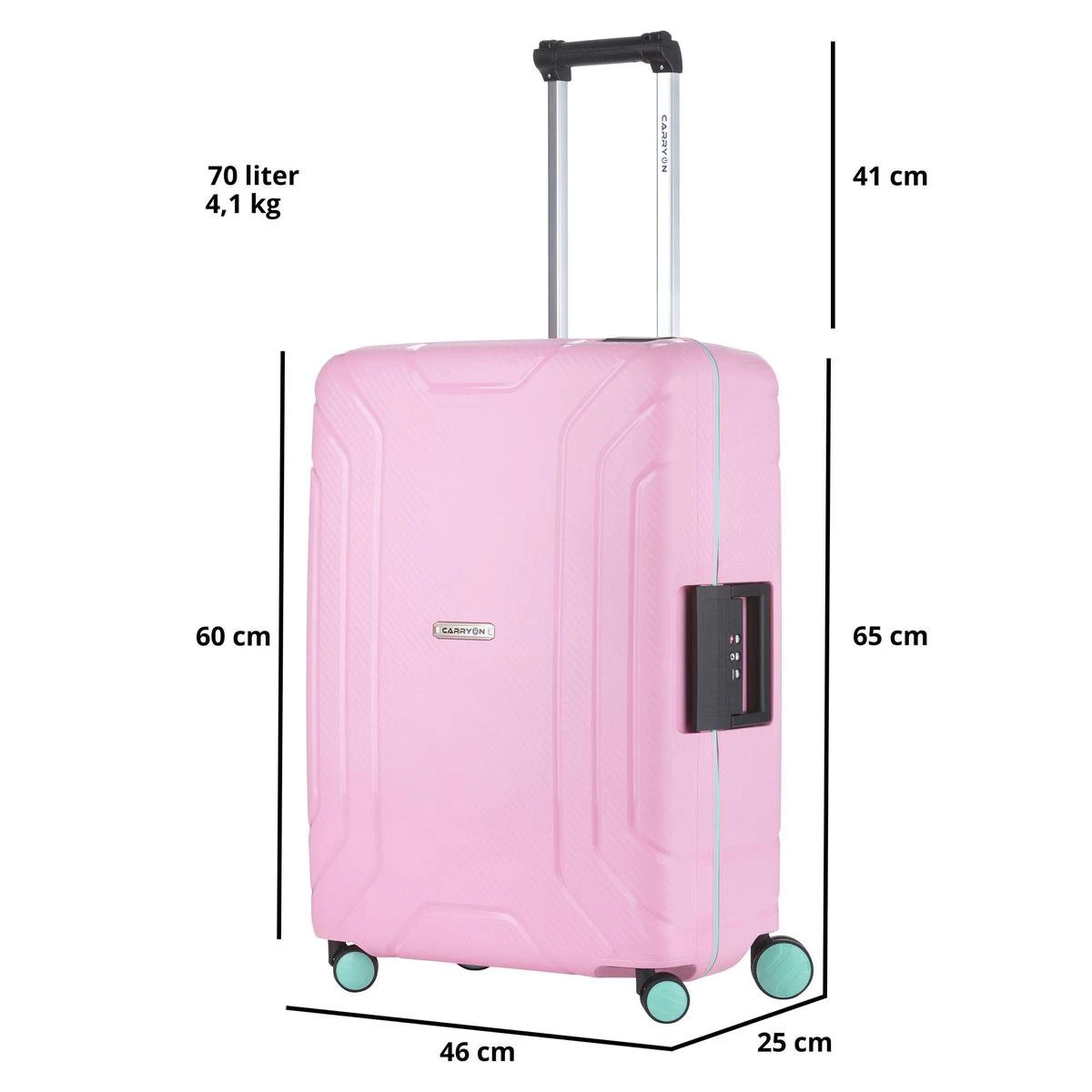 CarryOn Steward TSA Reiskoffer - 65cm Trolley Met Kliksloten - Dubbele Wielen - Roze 11 CarryOn Steward TSA Reiskoffer - 65cm Trolley Met Kliksloten - Dubbele Wielen - Roze - Afbeelding 9