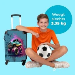 NoBoringSuitcases.com® Koffer Groot - Monstertruck - Verf - Graffiti - Roze - Neon - Trolley Koffer Met TSA-slot - Met Wielen - 90 Liter - Reiskoffer - 66 Cm -Voyago Winkel 1200x1200 1884