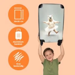 NoBoringSuitcases.com® Koffer - IJsbeer - Rok - Wit - Portret - Dieren - Trolley Op Wieltjes - Reiskoffer - Past Binnen 55x40x20 Cm En 55x35x25 Cm - Fotokoffer -Voyago Winkel 1200x1200 190