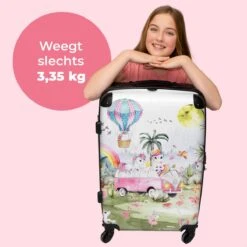 NoBoringSuitcases.com® Koffer Groot - Eenhoorn - Luchtballon - Meisjes - Regenboog - Trolley Koffer Met TSA-slot - Met Wielen - 90 Liter - Reiskoffer - 66 Cm -Voyago Winkel 1200x1200 2012