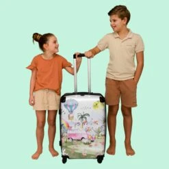 NoBoringSuitcases.com® Koffer Groot - Eenhoorn - Luchtballon - Meisjes - Regenboog - Trolley Koffer Met TSA-slot - Met Wielen - 90 Liter - Reiskoffer - 66 Cm -Voyago Winkel 1200x1200 2017