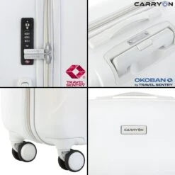 CarryOn Skyhopper Reiskoffer - 68.5cm TSA Trolley Met OKOBAN - Wit -Voyago Winkel 1200x1200 205