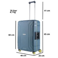 CarryOn Steward TSA Reiskoffer - 65cm Trolley Met Kliksloten - Dubbele Wielen - Blauw -Voyago Winkel 1200x1200 2096