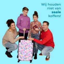 NoBoringSuitcases.com® Koffer Groot - Eenhoorn - Meisje - Patroon - Hartje - Trolley Koffer Met TSA-slot - Met Wielen - 90 Liter - Reiskoffer - 66 Cm -Voyago Winkel 1200x1200 2222