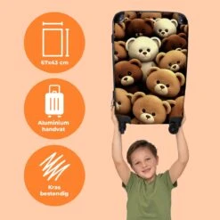 NoBoringSuitcases.com® Koffer Groot - Teddybeer - Knuffel - Bruin - Beer - Trolley Koffer Met TSA-slot - Met Wielen - 90 Liter - Reiskoffer - 66 Cm -Voyago Winkel 1200x1200 2227
