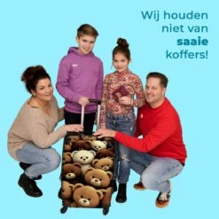 NoBoringSuitcases.com® Koffer Groot - Teddybeer - Knuffel - Bruin - Beer - Trolley Koffer Met TSA-slot - Met Wielen - 90 Liter - Reiskoffer - 66 Cm -Voyago Winkel 1200x1200 2229