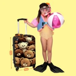 NoBoringSuitcases.com® Koffer Groot - Teddybeer - Knuffel - Bruin - Beer - Trolley Koffer Met TSA-slot - Met Wielen - 90 Liter - Reiskoffer - 66 Cm -Voyago Winkel 1200x1200 2230