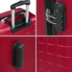 Tectake - Kofferset Trolleyset Reisset - 3-dlg Hardshell Wijnrood - 402670 -Voyago Winkel 1200x1200 2233