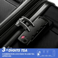 Merax 3-delig Kofferset Met TSA Slot - Trolleyset ABS 40L, 70L & 110 Liter - Zwart -Voyago Winkel 1200x1200 2349