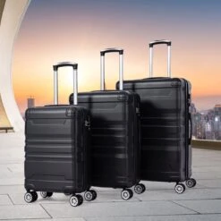 Merax 3-delig Kofferset Met TSA Slot - Trolleyset ABS 40L, 70L & 110 Liter - Zwart -Voyago Winkel 1200x1200 2351
