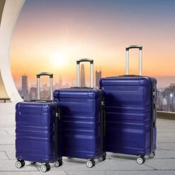 Merax 3-delig Kofferset Met TSA Slot - Trolleyset ABS 40L, 70L & 110 Liter - Blauw -Voyago Winkel 1200x1200 2402