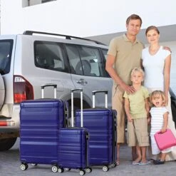 Merax 3-delig Kofferset Met TSA Slot - Trolleyset ABS 40L, 70L & 110 Liter - Blauw -Voyago Winkel 1200x1200 2403