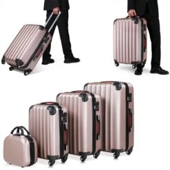 Monzana Hardcase Kofferset 4 Delig - Baseline Beautycase/M/L/XL - Rosé -Voyago Winkel 1200x1200 2490