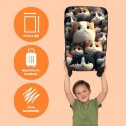 NoBoringSuitcases.com® Koffer Groot - Kat - Huisdieren - Poes - Bruin - Grijs - Trolley Koffer Met TSA-slot - Met Wielen - 90 Liter - Reiskoffer - 66 Cm -Voyago Winkel 1200x1200 260