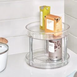 Lazy Susan Draaiplateau Met Verdieping, 23 X 23 X 24, Kunststof, Transparant - IDesign | Linus -Voyago Winkel 1200x1200 2632