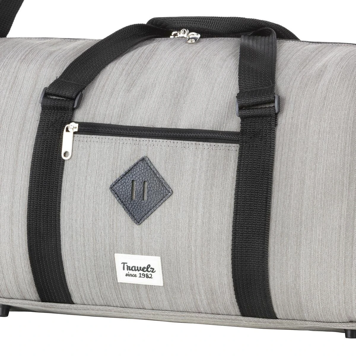 TravelZ Hipster Reistas | 36 Liter Compacte Weekendtas | 53 X 28 X 24cm | Grijs 10 TravelZ Hipster Reistas | 36 Liter Compacte Weekendtas | 53 X 28 X 24cm | Grijs - Afbeelding 8