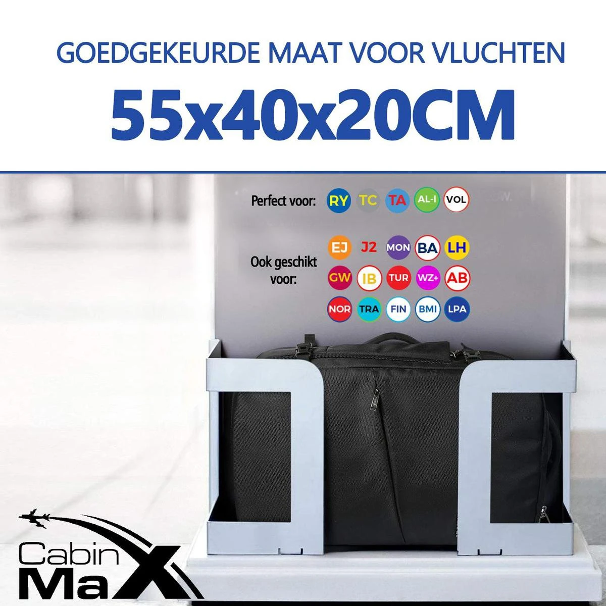 CabinMax Metz Reistas– Handbagage 44L- Rugzak – Schooltas - Backpack 55x40x20cm – Lichtgewicht - Zwart (MZ BK) 7 CabinMax Metz Reistas– Handbagage 44L- Rugzak – Schooltas - Backpack 55x40x20cm – Lichtgewicht - Zwart (MZ BK) - Afbeelding 5