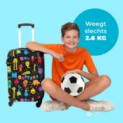 NoBoringSuitcases.com® Koffer - Monster - Kleuren - Kinderen - Ruimte - Past Binnen 55x40x20 Cm En 55x35x25 Cm - Handbagage - Trolley - Fotokoffer - Cabin Size - Print -Voyago Winkel 1200x1200 278