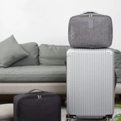 Merkloos TDR-Organiser Opbergtas-reistas Handbagage -Luxe Organizer Voor Kleren En Toiletartikelen -Grijs -Voyago Winkel 1200x1200 2857