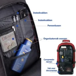 CabinMax Metz Reistas – Handbagage 20L – Rugzak – Schooltas - 40x25x20 Cm – Compact Backpack – Lichtgewicht – Oxide Rood -Voyago Winkel 1200x1200 2891