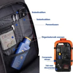CabinMax Metz Reistas – Handbagage 20L – Rugzak – Schooltas - 40x25x20 Cm – Compact Backpack – Lichtgewicht – Oranje -Voyago Winkel 1200x1200 3018