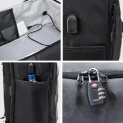 CabinMax Manhatten XL – Handbagage 20L – Rugzak Met USB Poort– Schooltas - 40x20x25 Cm – Compact Reistas – Lichtgewicht – Grijs/Zwart -Voyago Winkel 1200x1200 3046