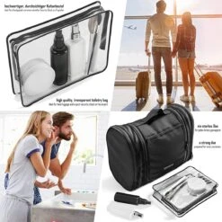Grote Toilettas Met Spiegel, Haak + Binnenvakken + Zijvakken, Waterbestendig, Trip Vakantie Handbagage Mannen Vrouwen | Travel Organizer Kit -Voyago Winkel 1200x1200 3052
