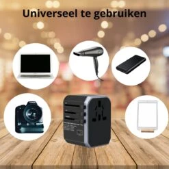 STARMAN Universele Wereldstekker Met USB-C En 3 USB Poorten - 2000 Watt Internationale Reisstekker Voor 150+ Landen - Zwart -Voyago Winkel 1200x1200 3148